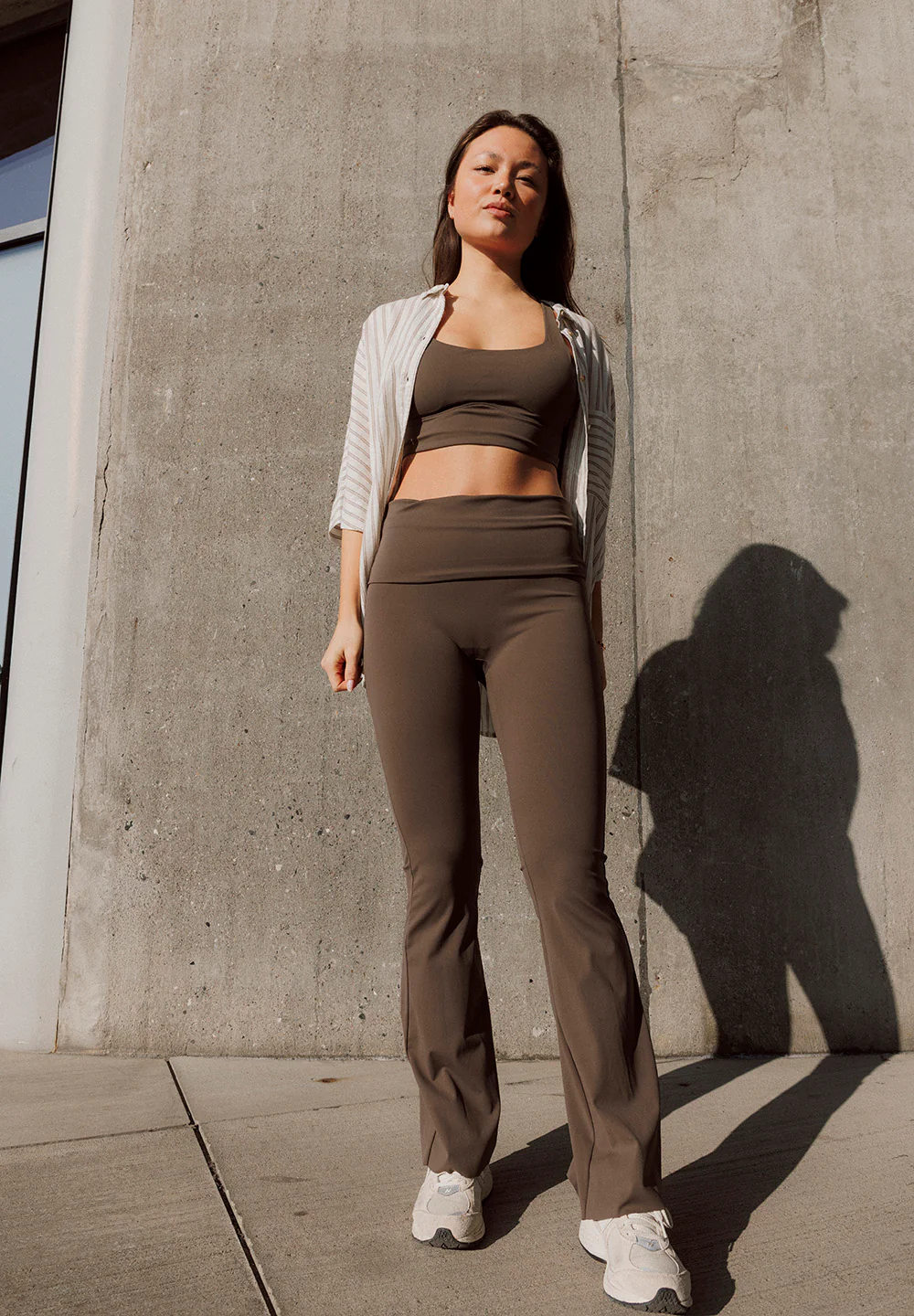 Butter Soft Flare Tights All day - dark brown